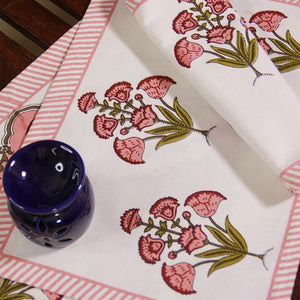 Royal Red Floral Boota Table Mat - Moriyo Decor