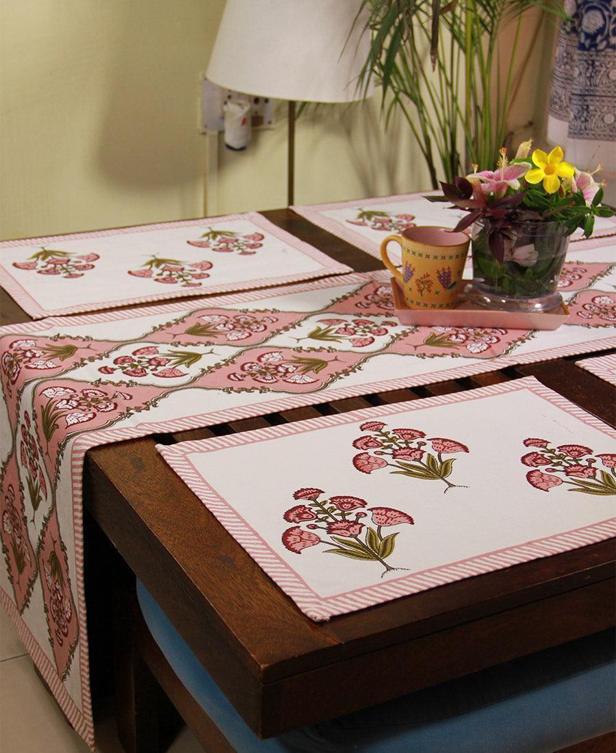 Royal Red Floral Boota Table Mat - Moriyo Decor