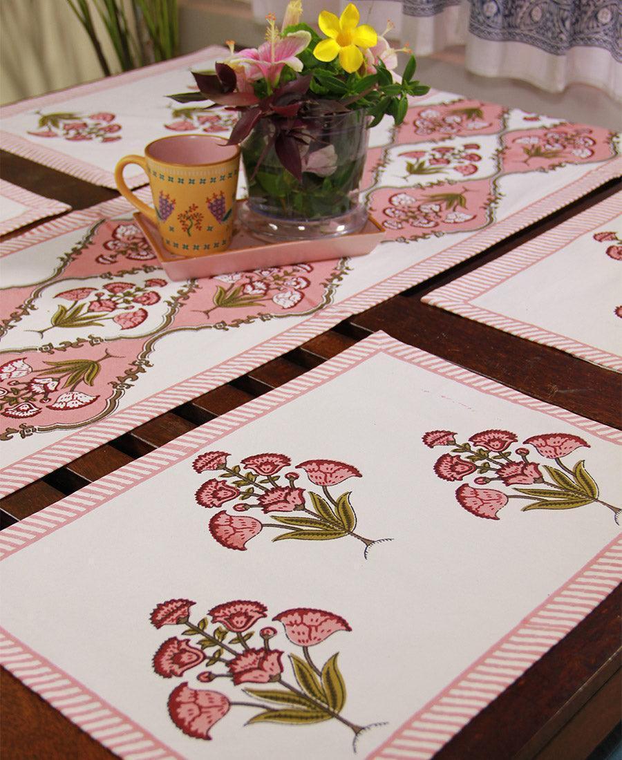 Royal Red Floral Boota Table Mat - Moriyo Decor