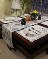 Pink Hibiscus on Blue Table Mat - Moriyo Decor