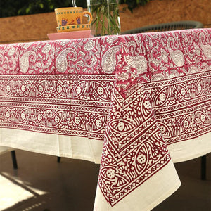 Pink Paisley ka Gulistaan Table Cover - Moriyo Decor