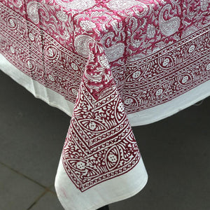 Pink Paisley ka Gulistaan Table Cover - Moriyo Decor