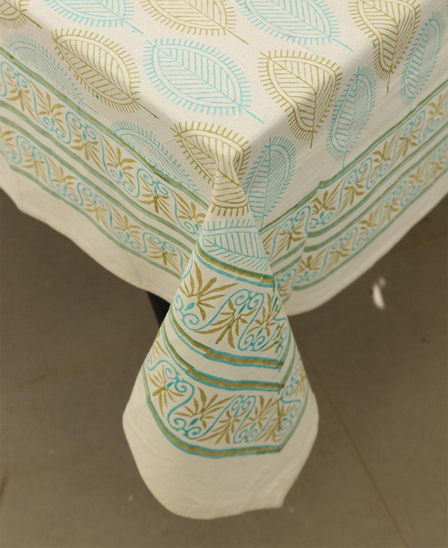 Mehndi Green & Blue Petals Table Cover - Moriyo Decor