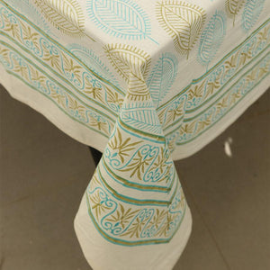 Mehndi Green & Blue Petals Table Cover - Moriyo Decor