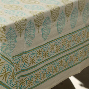 Mehndi Green & Blue Petals Table Cover - Moriyo Decor