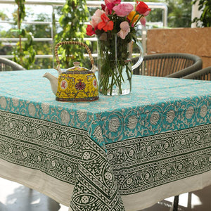 Gaandhar Ke Hare Kamal Table Cover - Moriyo Decor