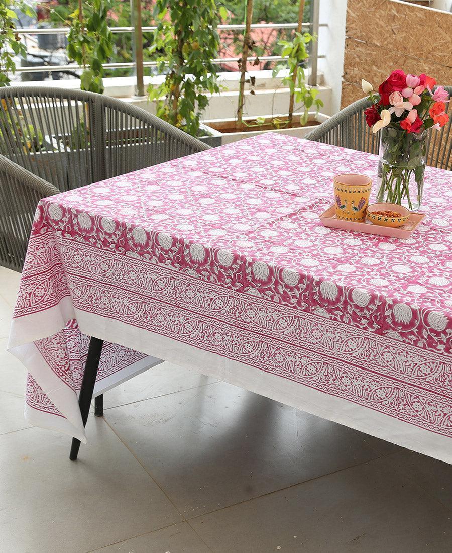 Gaandhar Ke Gulaabi Kamal Table Cover - Moriyo Decor