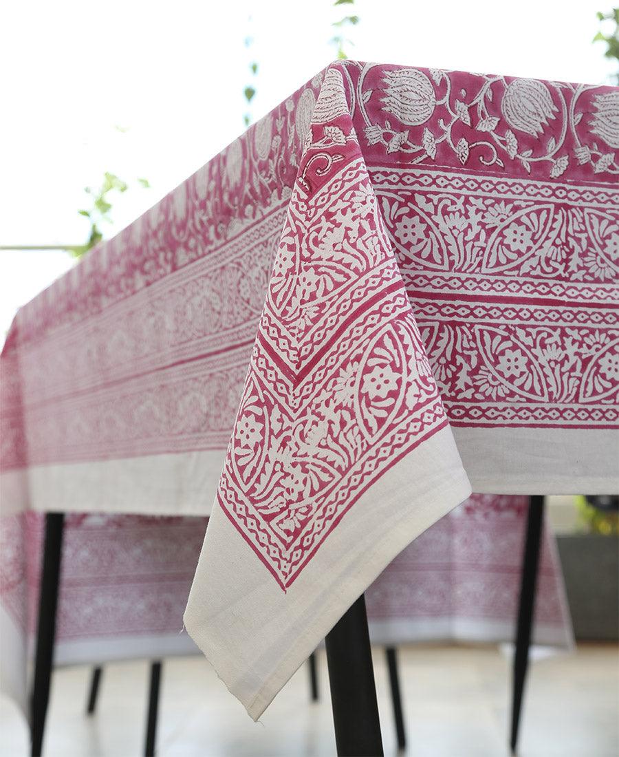 Gaandhar Ke Gulaabi Kamal Table Cover - Moriyo Decor