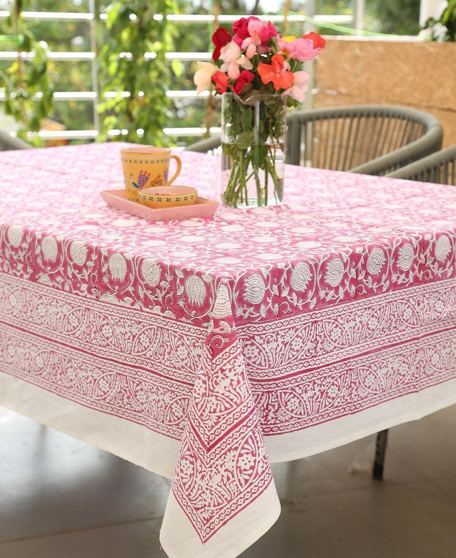 Gaandhar Ke Gulaabi Kamal Table Cover - Moriyo Decor