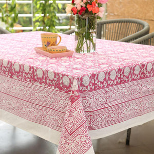 Gaandhar Ke Gulaabi Kamal Table Cover - Moriyo Decor