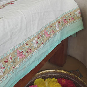 Satrangi Turquoise Bedsheet with 2 Pillow Cover Set - 280TC