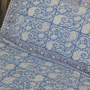 Blue Paisley ka Gulistaan Bedsheet with 2 Pillow Cover Set - 280TC