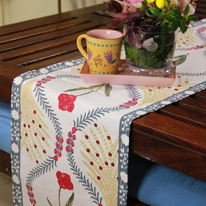 Pink Kaner Rajasthani Floral Table Runner - Moriyo Decor