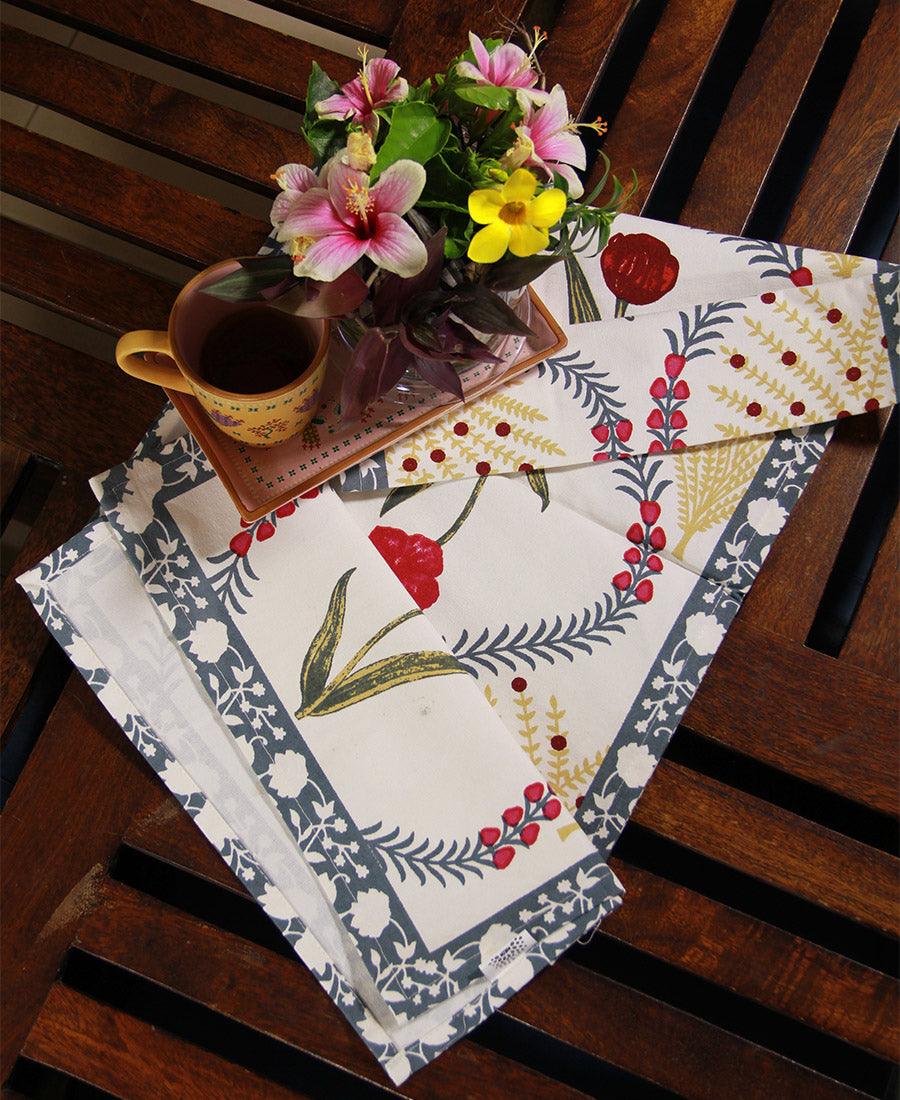 Pink Kaner Rajasthani Floral Table Runner - Moriyo Decor