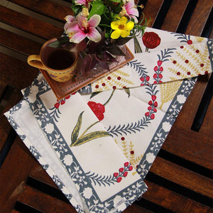 Pink Kaner Rajasthani Floral Table Runner - Moriyo Decor