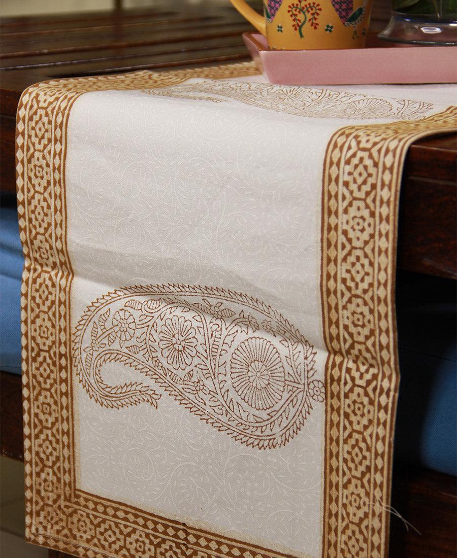 Paisley on Sandy Brown Table Runners - Moriyo Decor