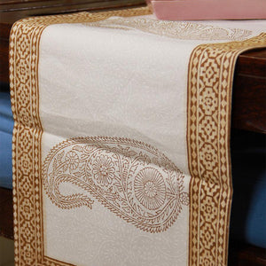 Paisley on Sandy Brown Table Runners - Moriyo Decor