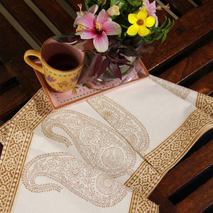 Paisley on Sandy Brown Table Runners - Moriyo Decor