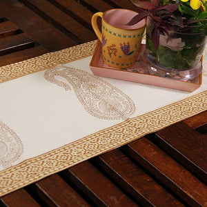 Paisley on Sandy Brown Table Runners - Moriyo Decor