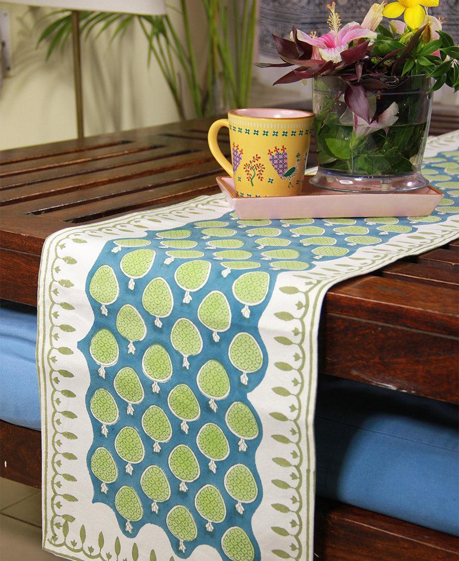 Blue & Green Table Runner - Moriyo Decor