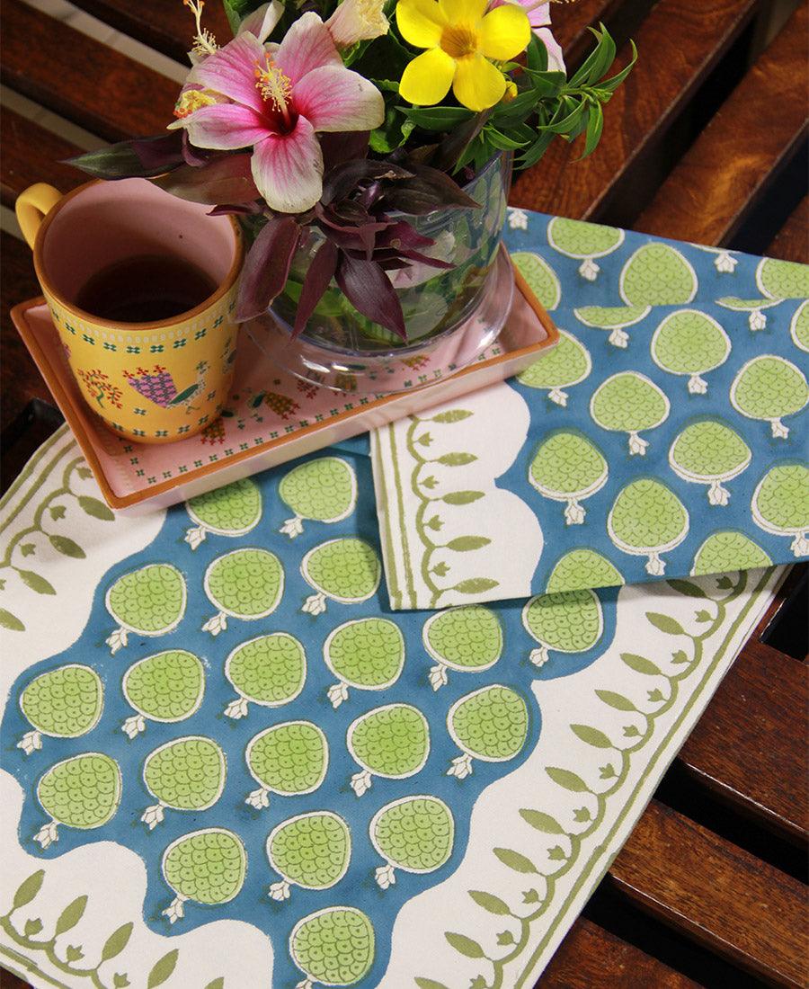 Blue & Green Table Runner - Moriyo Decor