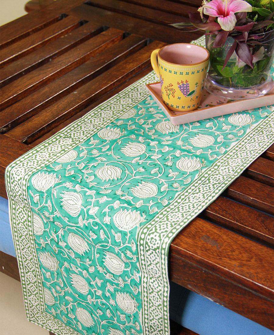 Gaandhar Ke Hare Kamal Table Runner - Moriyo Decor