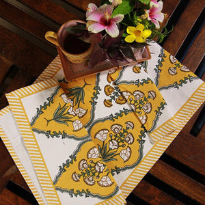 Royal Yellow Floral Boota Table Runner - Moriyo Decor